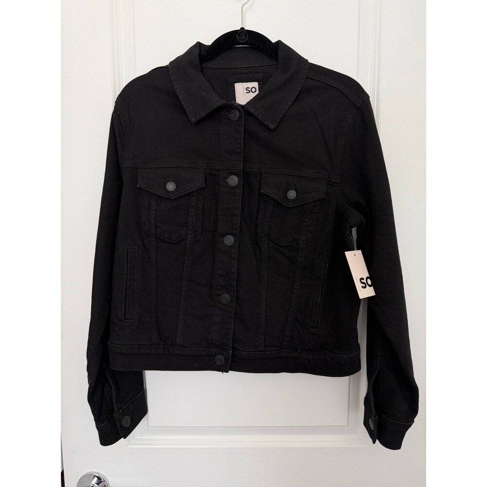 NEW SO Kohl’s Black Denim Jacket Size Large